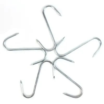 £5.17 • Buy 5x POINTED STEEL S HOOKS Hanging Plated Kitchen Butchers Meat Greenhouse Tools