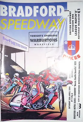 Bradford Dukes V Coventry Bees 30th April 1994 British League One (A) @ Odsal • £1