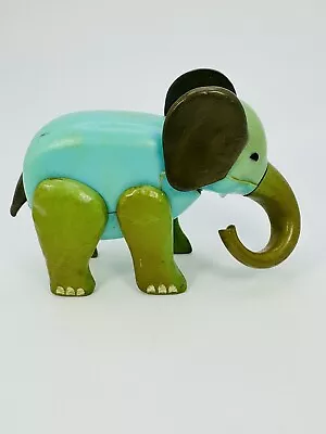 Vintage Fisher Price Little People Circus Train Poseable Blue Turquoise Elephant • $8.99
