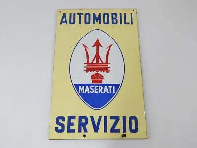 Rare Original 1960s Maserati Automobili Servizio Enamel 92cm Dealer Sign QP Bora • $12442.50