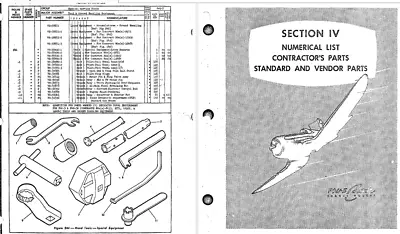 F4U Chance Vought Corsair Fighter Parts Service Manuals Period Aircraft WW2 1940 • $9.88