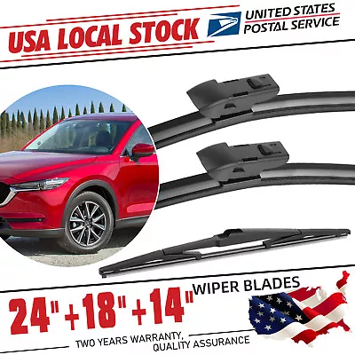 24 18 14  Windshield Wiper Blades For Mazda CX-5 CX-9 2017-2021 Front And Rear • $17.99