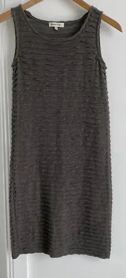 Massimo Dutti Taupe Brown Ruffle Design Ladies Designer Stretch Dress Size Small • $18
