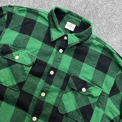 Rothco Flannel Button Up Shirt Men's 3XL Green Buffalo Plaid Heavyweight • $18.77