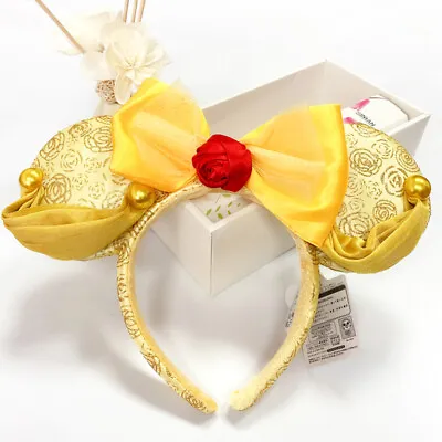 Disney Parks Ears Belle Minnie Mouse Ears Mickey Bow Beauty&the Beast Headband • $19.99
