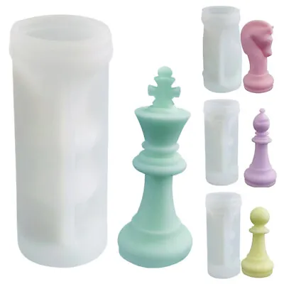 £3.59 • Buy 3D Chess Pieces Silicone Gel Candle Mould DIY Handmade Epoxy Resin Soap Wax Mold