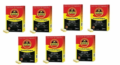 $74.99 • Buy Original Seven Seas Cod Liver Fish Oil Capsules 100 Capsules Pack Of 7 Vitamins