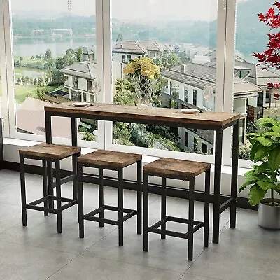 Modern Wood Dining Table Set With 3 StoolsKitchen Dining TablePub Table • $243.21