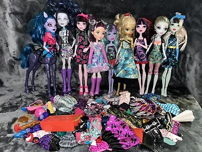 Monster High And Ever After High Dolls! Lot Of 9 Dolls! Plus Accessories!! • $57