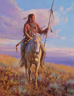 Sunrise Sentinel Martin Grelle Western Native American Limited Ed. Canva Giclee  • $175