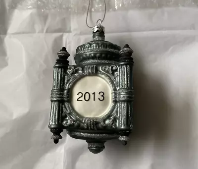 Marshall Field's Clock Glass Ornament Dated 2013 NEW FREE SHIP Green & Glitter • $29