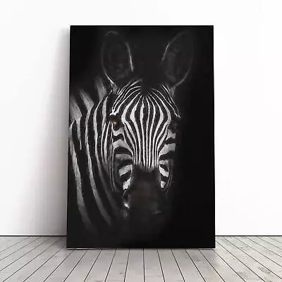 Zebra In The Shadows In Abstract Animal Canvas Wall Art Print Framed Picture • £24.95