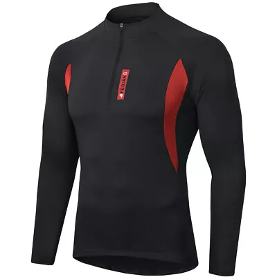 Mens Cycling Team Long Sleeve Jersey Bicycle Jersey Riding Top Cycling Tops Zip • $16.99