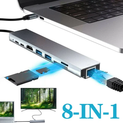 $30.53 • Buy USB Hub 8-Port USB 3.0 Hub 8-in-1 USB Splitter With 4K USB C To HDMI SD TF Liuim
