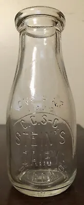 $32.50 • Buy Stein's Dairy One Pint Embossed Glass Milk Bottle - Akron, Ohio (OH)