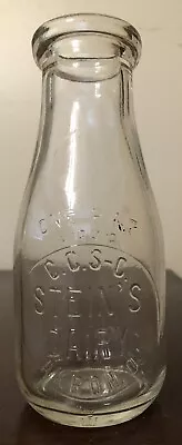 $32.50 • Buy Stein's Dairy One Pint Embossed Glass Milk Bottle - Akron, Ohio (OH)