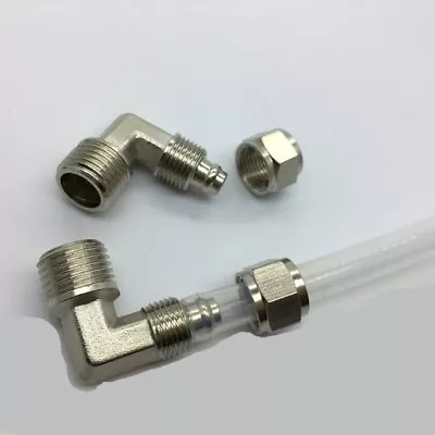 Pneumatic Quick Connector Fitting 1/2  BSP BSPP X 5/16  8mm OD Tube 90 Elbow #EJ • $10.99