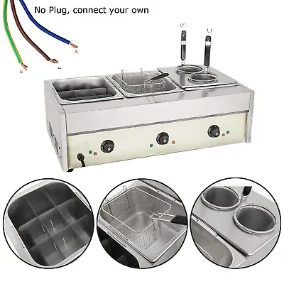 220V 3in1 Desktop Noodle Pasta Cooker Machine Deep Frying Stove Cooking Dining • $212.40