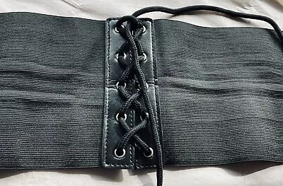 Black Butterfly Stretch Wide Sexy Corset Goth Belt Sz 6-8 Waist 22-28” • £5