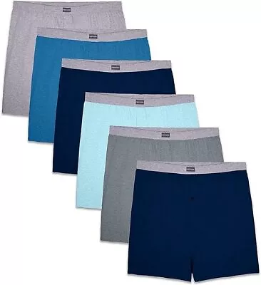 3 Or 6 Fruit Of The Loom Big Mens Cotton Stretch Knit Boxer S-2X Colors May Vary • $34.99