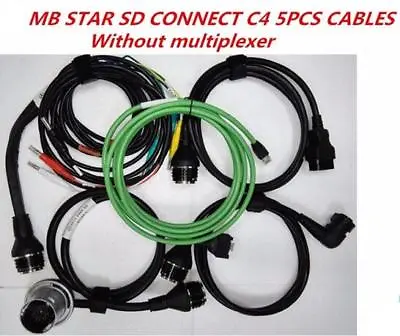 Replacment MB Star C4 SD Connect 5pcs 16pin 14pin Lan 38pin 8pin Full Set Cables • $144.02