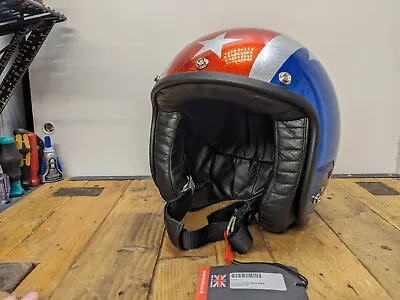 Davida Classic Jet Open Face Helmet Thunderbolt- Size L(60) ( Vintage England) • $339.89