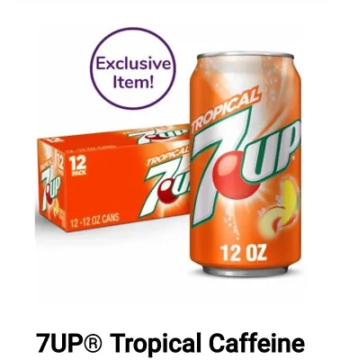 7UP Caffeine Free TROPICAL Soda Pop  (1) 12 Pack Of 12 Oz Cans • £15.39