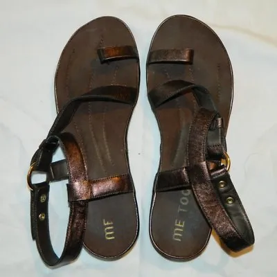 Me Too Copper Leather Strappy Sandals - Nordstrom - Women's Size 9 - COMFY • $15