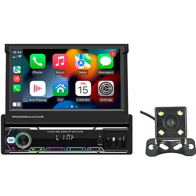 Car Stereo Touch Screen Bluetooth Radio LED Rearview Camera Kit MP5 Player 1Din • $135.80