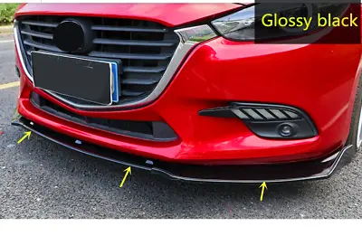 For Mazda 3 Axela 2014-2018 Glossy Black Front Bumper Lip Protector Molding Trim • $62.36