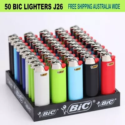 50x Bic Lighters Genuine J26 Maxi Cigarette Lighter Free Postage Australia Wide • $63.25