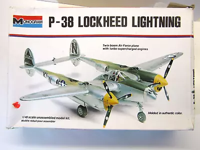 Monogram 1:48 Scale U.S. Air Force Lockheed P-38J Lightning Model Kit # 6848 • $52.16