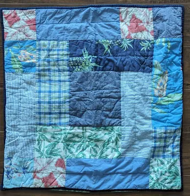 Pottery Barn Kids Bryce Vintage Surf Patchwork Quilted Euro Sham 26x26 Beachy • $29.99