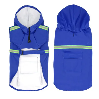 Dog Raincoat With Hood Waterproof Outdoor Pet Doggie Rain Coat Rainwear Clothes • $14.89