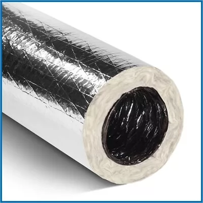 4 In. X 25 Ft. Insulated Flexible Duct R8 Silver Jacket • $40