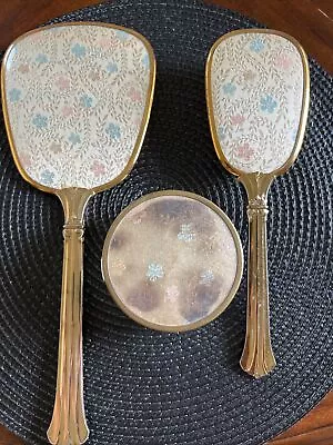 Vintage 50's/60's 3 Piece Vanity Set: Brush/Hand Mirror/Vanity Storage Jar • $14.99