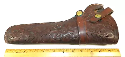 Vtg Tooled Leather Hunter 3100 35 RH Long Barrel Gun Holster - Top Snap Broken • $12.95