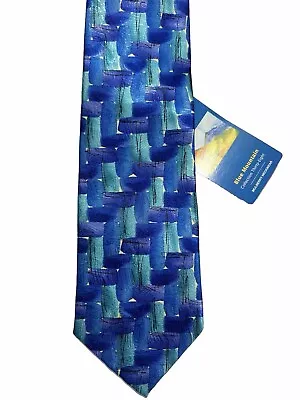 NEW J. Garcia Blue Mountain Collection 38 Men’s Silk Tie Blue Abstract Design • $19.99