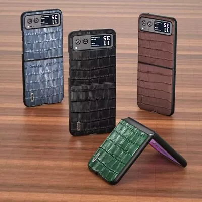 For Motorola Moto Razr 40  Genuine Leather Crocodile Pattern Hard Case Cover • $12.99