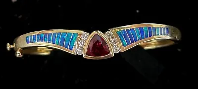 Kabana 14k Gold Opal Tourmaline Diamond Bracelet-Estate Jewelry Designer 27.9 Gm • $3699.99