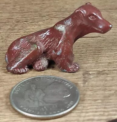 Vintage Miniature ¾  Tall Metal Grizzly Bear Painted • $4.99