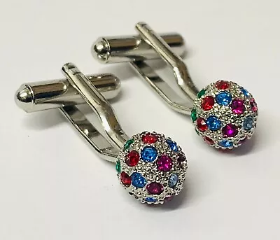 £12.99 • Buy Multi-Diamante Crystal Sphere Formal Cufflinks,  Christmas New Years Gift DCR