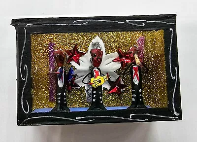 Mariachi Band Musicians Mexican Day Of The Dead Red Devils Shadow Box Diorama • $30