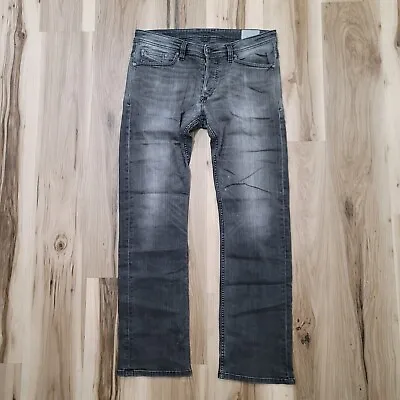 Diesel Jeans Mens 32x30 Gray Straight Viker Denim Button Fly Stretch • $41.95