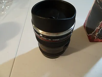 Realistic Camera Lens Coffee Cup Mug Travel Tumbler With Lid NEW • $17