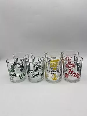 8 X Vintage Whisky Tumblers Advertising Haig Scotch White Horse Vat 69 • £30