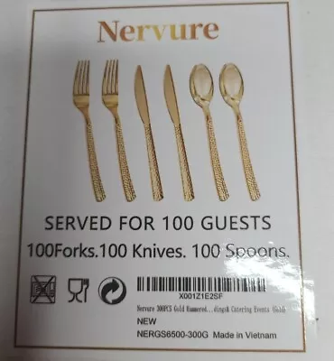 Nervure 300 Piece Cutlery Set 100 Forks 100 Spoons 100 Knives • £38.56