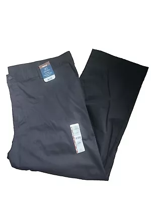 NEW Men's  Black Dress Pants Premium Reg Fit Stain/Wrinkle Resistant 46x30 Pants • $18.98