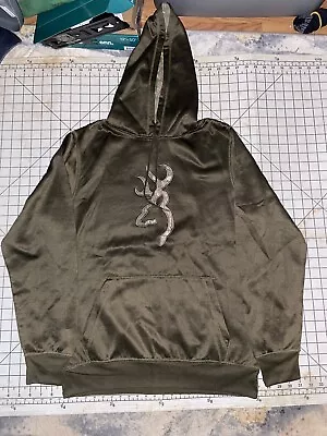 Browning Buckmark Camo Sweatshirt Hoodie Pullover Size M Chestnut Brown Hunting • $14.99