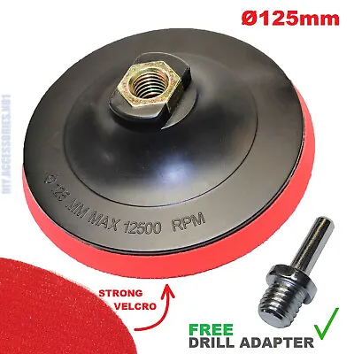 £5.45 • Buy 125mm Hook & Loop BACKING PAD Angle Grinder M14 & Drill Attachment For Sand Disc